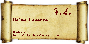 Halma Levente névjegykártya